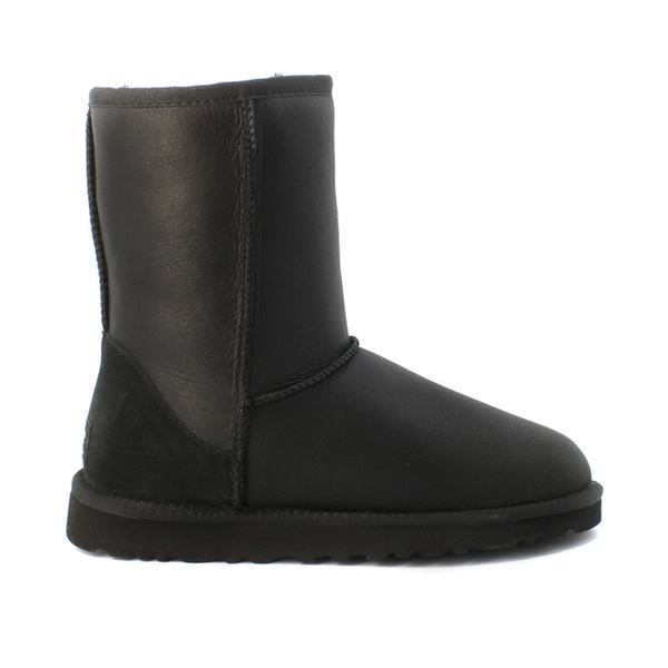 UGG Men's Classic Short Metallic Black Leather
