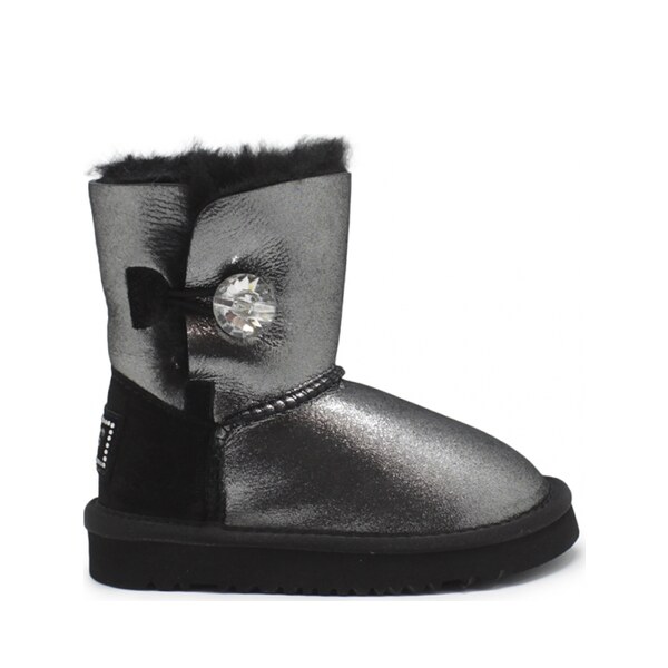 UGG Kid's Bailey Button Metallic Bling Black