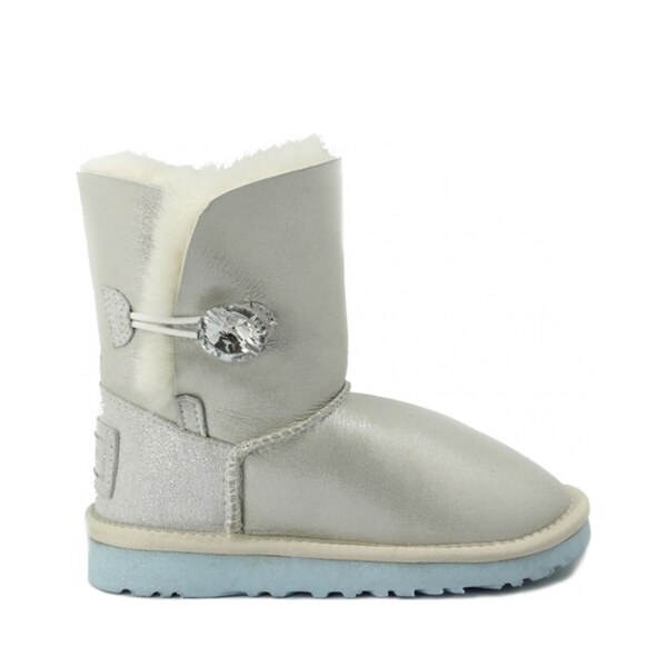 UGG Kid's Bailey Button I Do! Metallic Grey
