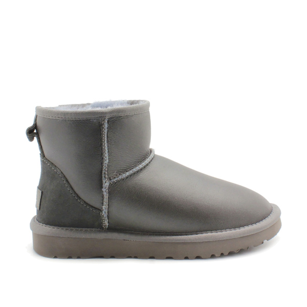 UGG Men's Classic Mini Metallic Grey Leather