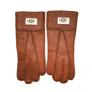 UGG Men's Gloves Tenney Sleek Leather Ginger