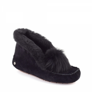 UGG Moccasins Alena Pom Pom Black