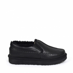 UGG Women's Stitch Slip Black Leather