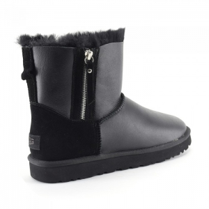 UGG Mens Classic Mini Metallic Double Zip Black