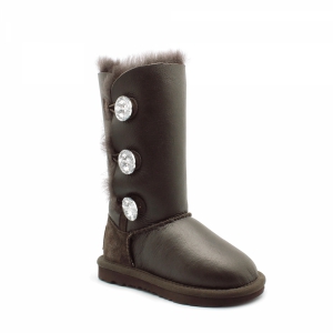 UGG Kids Bailey Bling Tall Metallic Chocolate